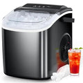 Ice Maker Countertop, Portable Machine with Self-Cleaning, 26.5Lbs/24Hrs, 9 Bullet Ice Cubes in 6 Mins, Basket