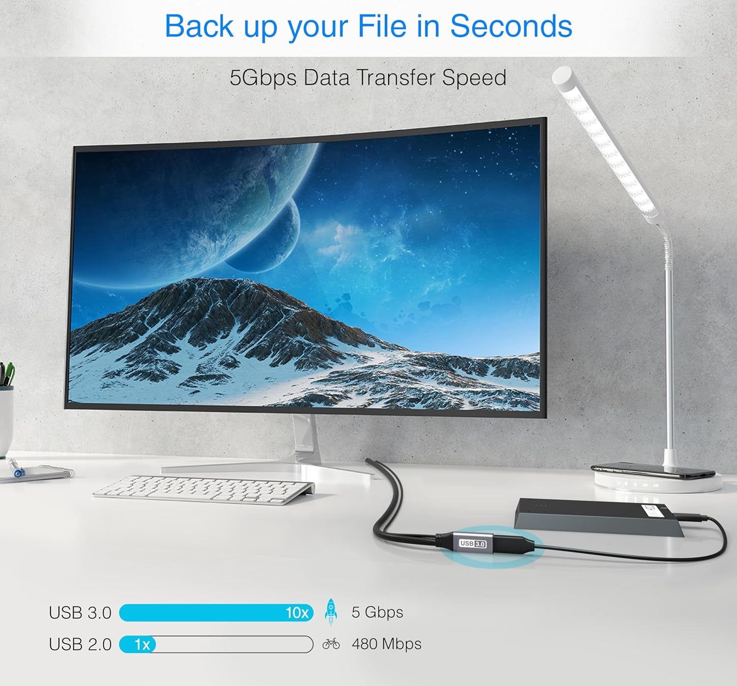 USB 3.0 Extension Cable (32FT - 10M, Active, 5 Gbps, Type a Male to Female Adapter Cord) - Long USB Repeater Extender for VR Headset, Printer, Hard Drive, Flash Drive, Keyboard, Mouse, Xbox